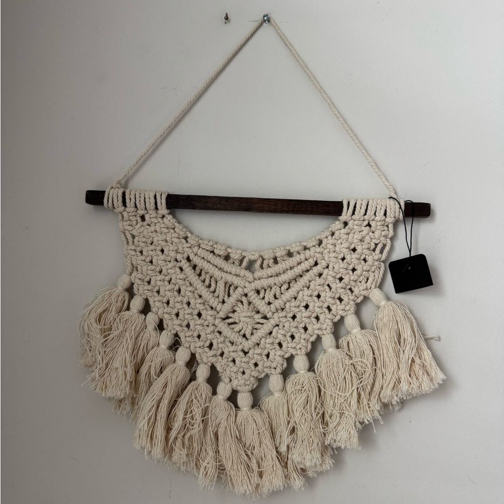 Handcrafted Cream Macrame Wall Hanging